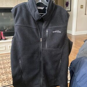 Eddie Bauer men’s black fleece vest XLarge